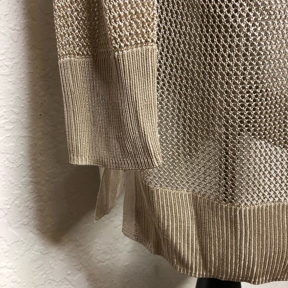 WHBM champagne open front open knit long cardigan size Extra Small XS - Picture 13 of 14